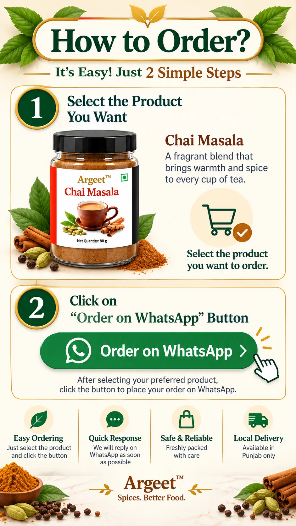 How to order Argeet Spices