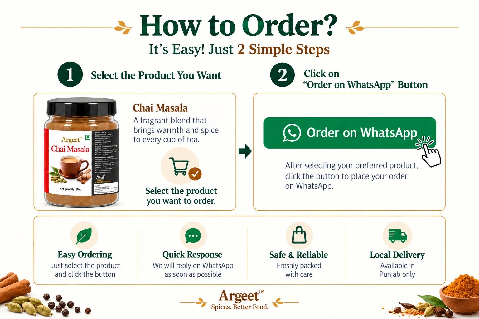 How to order Argeet Spices